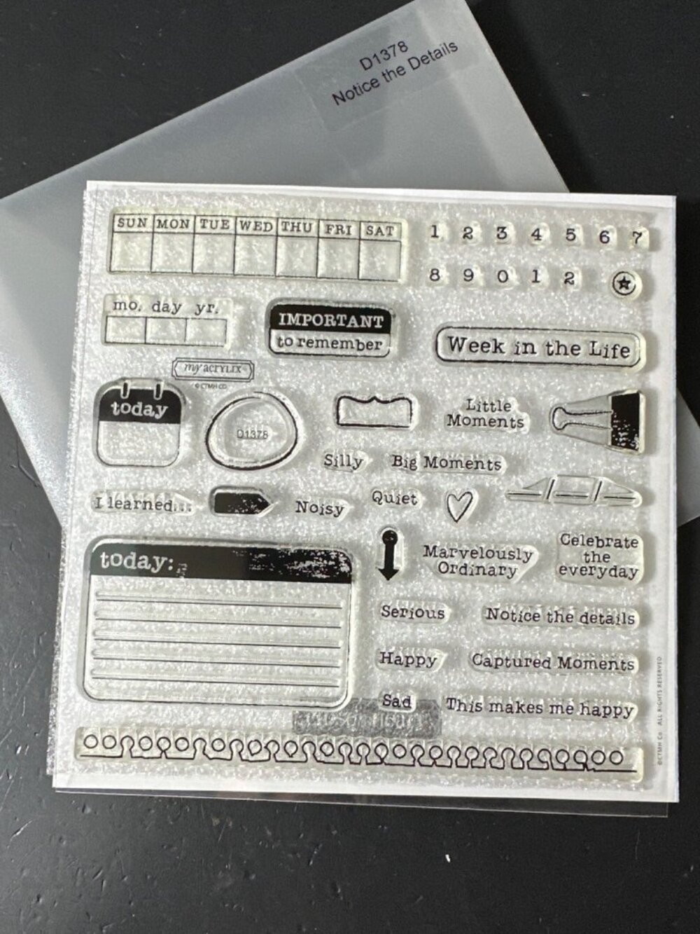 CTMH  - D1378  Notice The Details Clear Acrylic Stamps